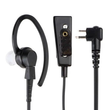OREILLETTE  W/MIC&PTT COMB BLK 2-WIRE
