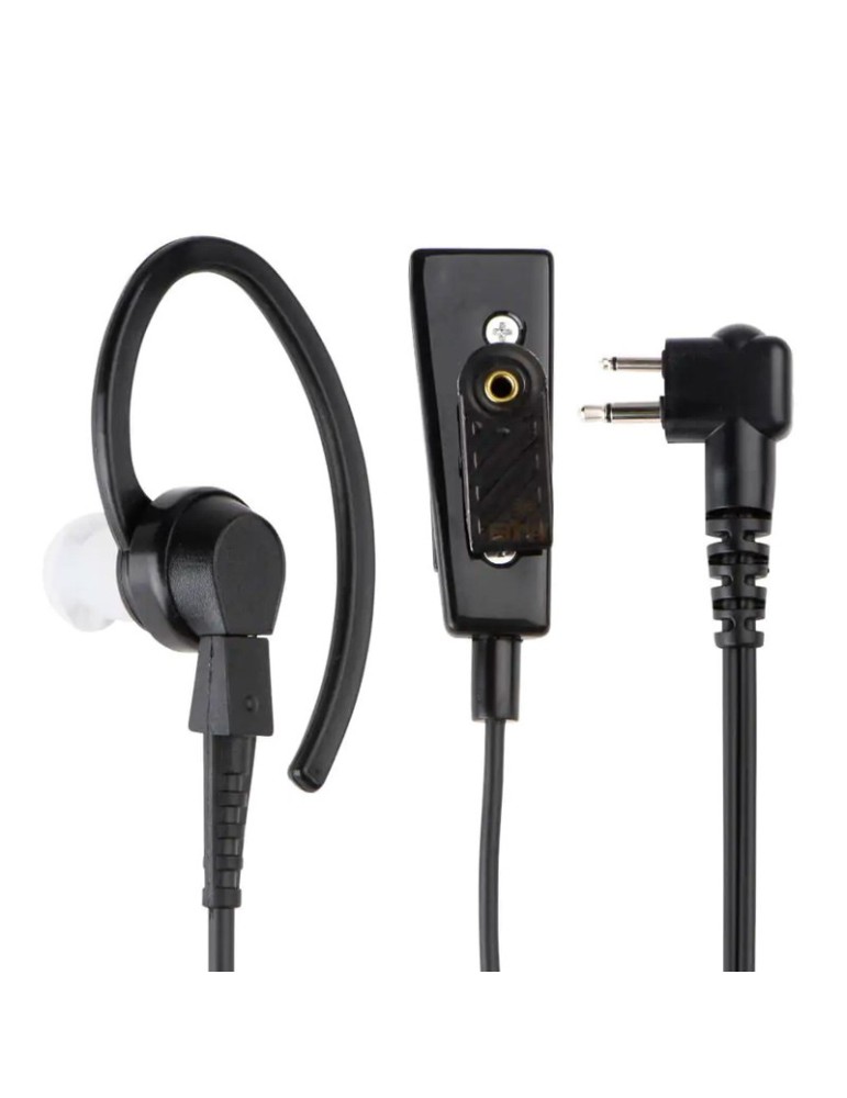OREILLETTE  W/MIC&PTT COMB BLK 2-WIRE